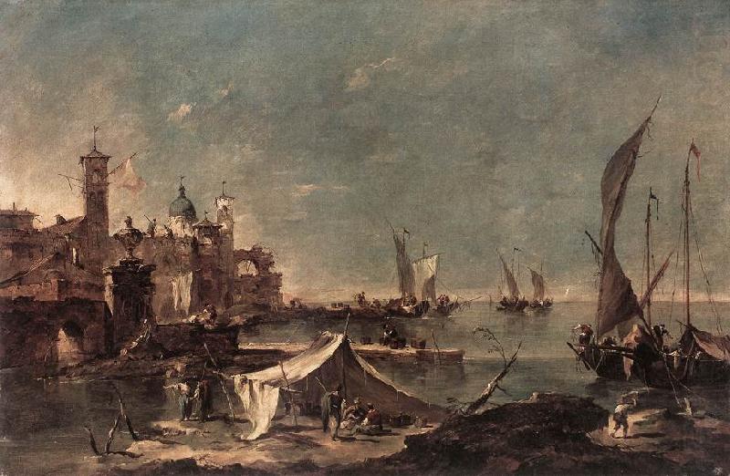 Landscape with a Fisherman s Tent, GUARDI, Francesco